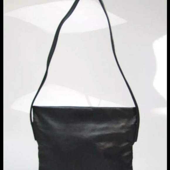Loewe Black Authentic Black Leather Crossbody Bag Purse Gold Tone